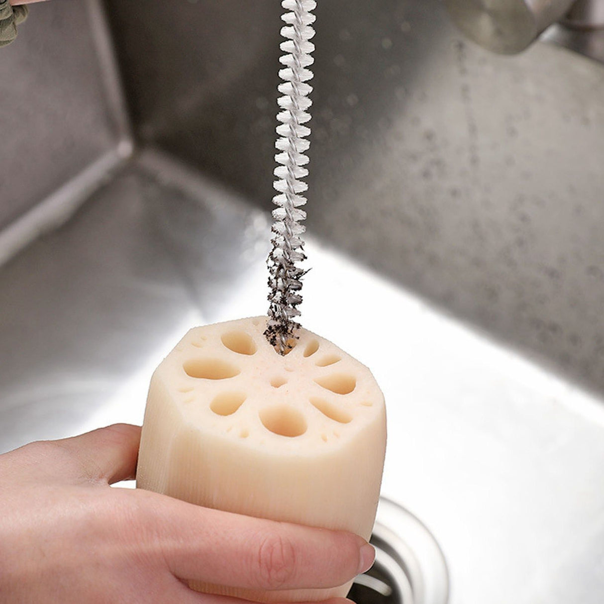 Sewer Drain Brush Nylon Plastic Mini Extra Long Straw Cleaning Brush for Pipe Hole Bottle