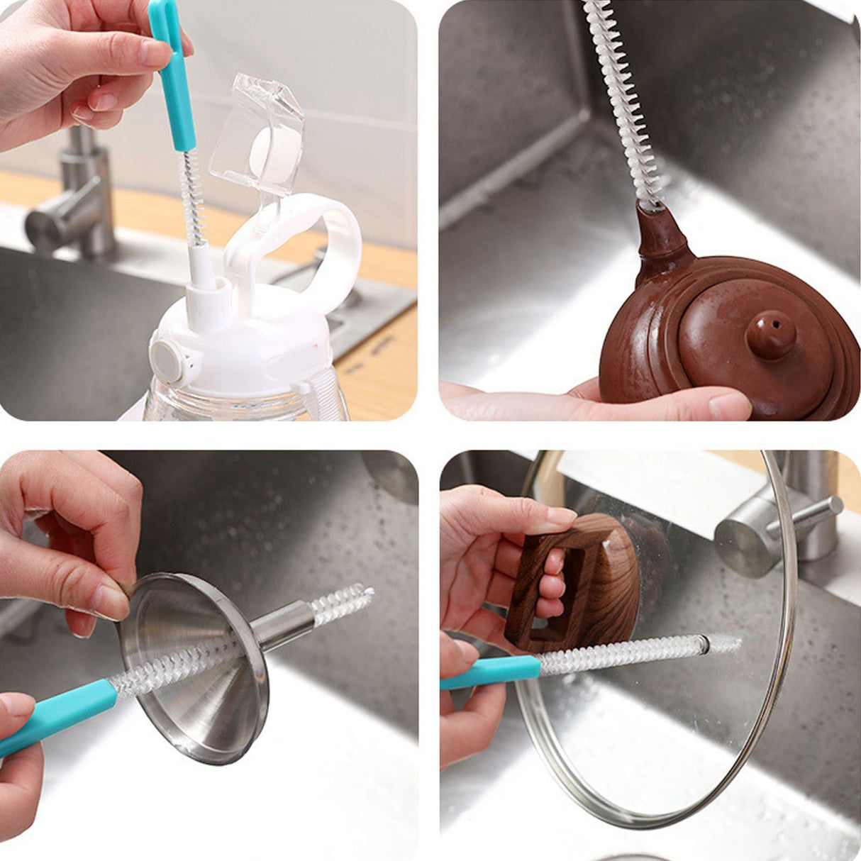 Sewer Drain Brush Nylon Plastic Mini Extra Long Straw Cleaning Brush for Pipe Hole Bottle