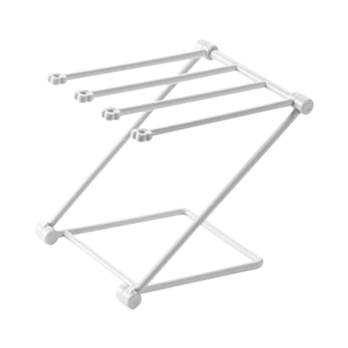 Countertop Dishcloth Drying Rack 4 Arms Folding Vertical Hand Towel Stand Dish Rag Storage Holder for Kitchen Light Gray