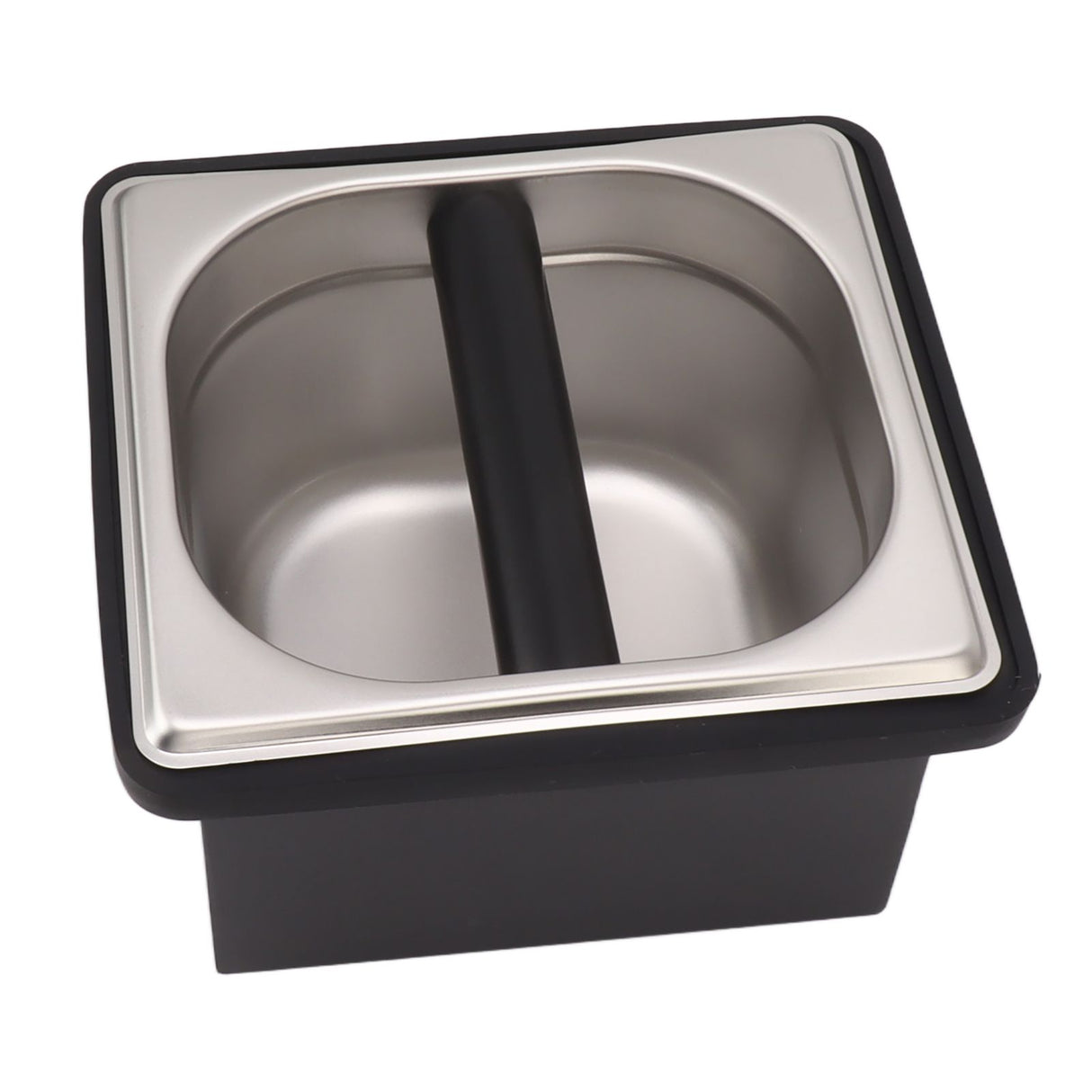 Coffee Knock Box Rubber Coffee Box with Removable Stainless Steel Ground Container for Cafe Bar S