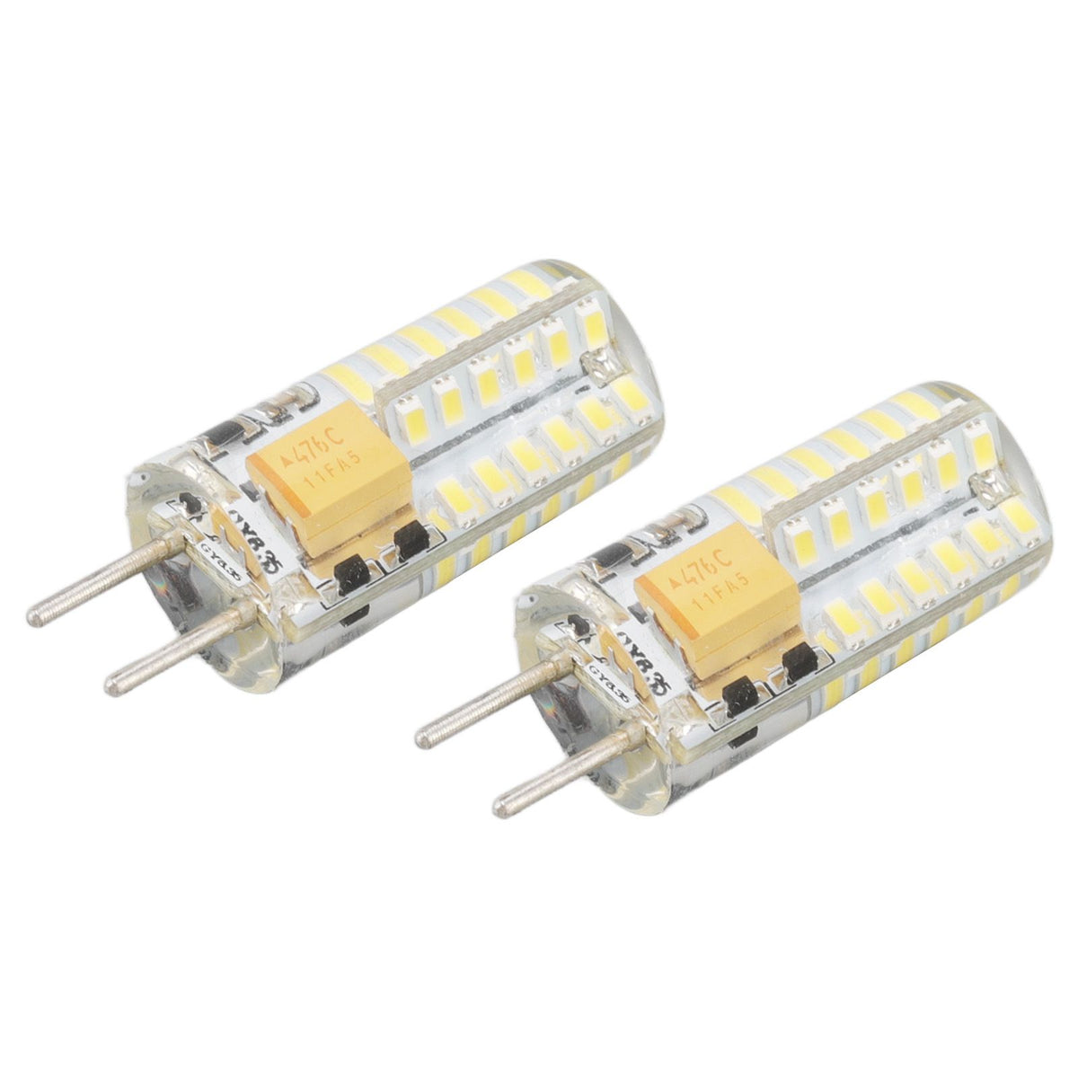 GY6.35 Bulb Eye Protection Energy Saving 6000K 3W 48 LED Light Bulb for Chandelier Table Lamp 12V 2pcs