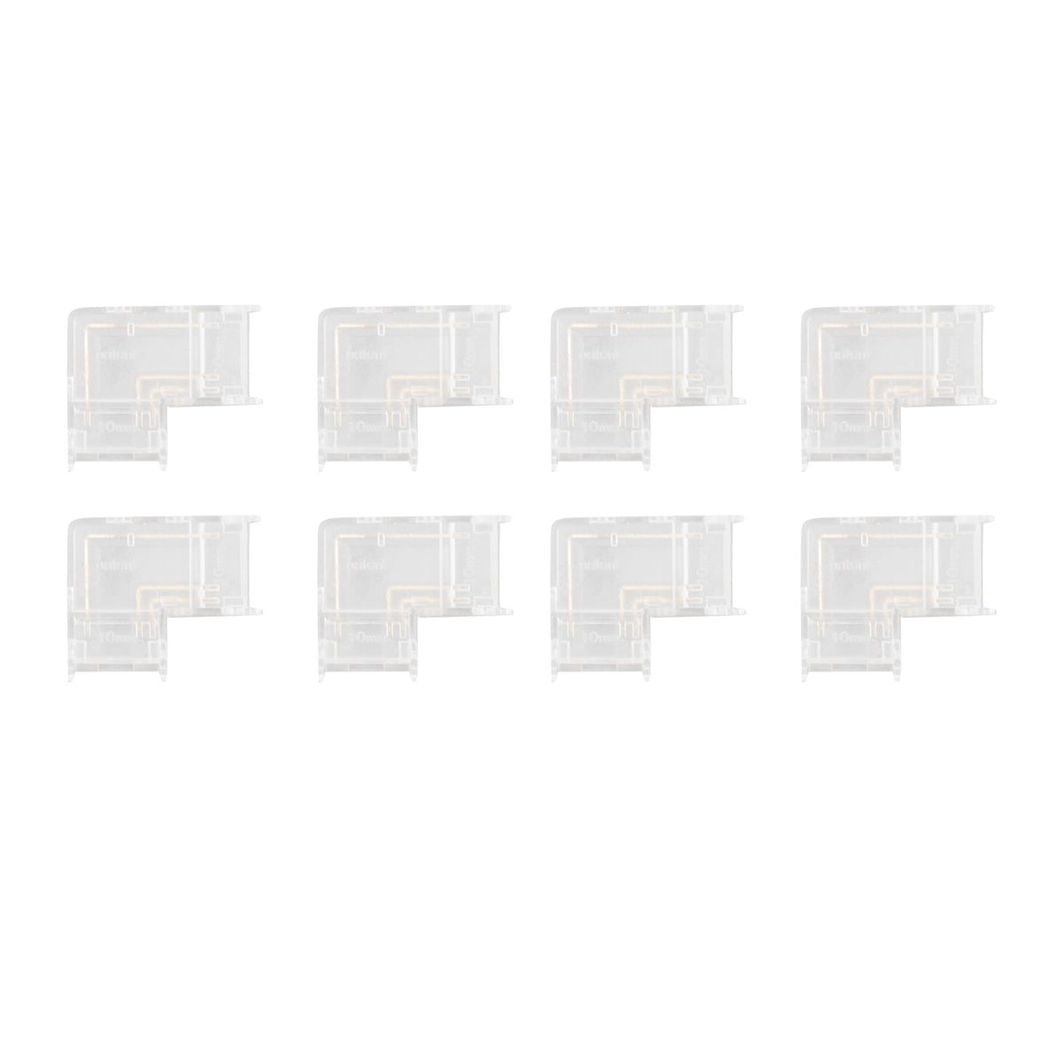 8pcs LED Strip Light Connector Professional Transparent 3Pin L Shaped COB Connector for COB LED Strip Light