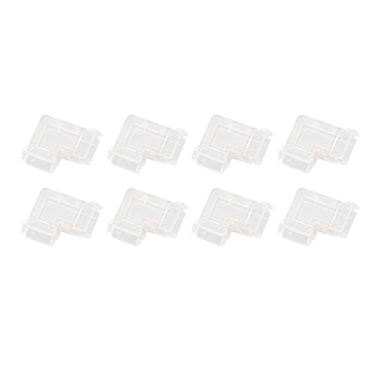 8pcs LED Strip Light Connector Professional Transparent 3Pin L Shaped COB Connector for COB LED Strip Light