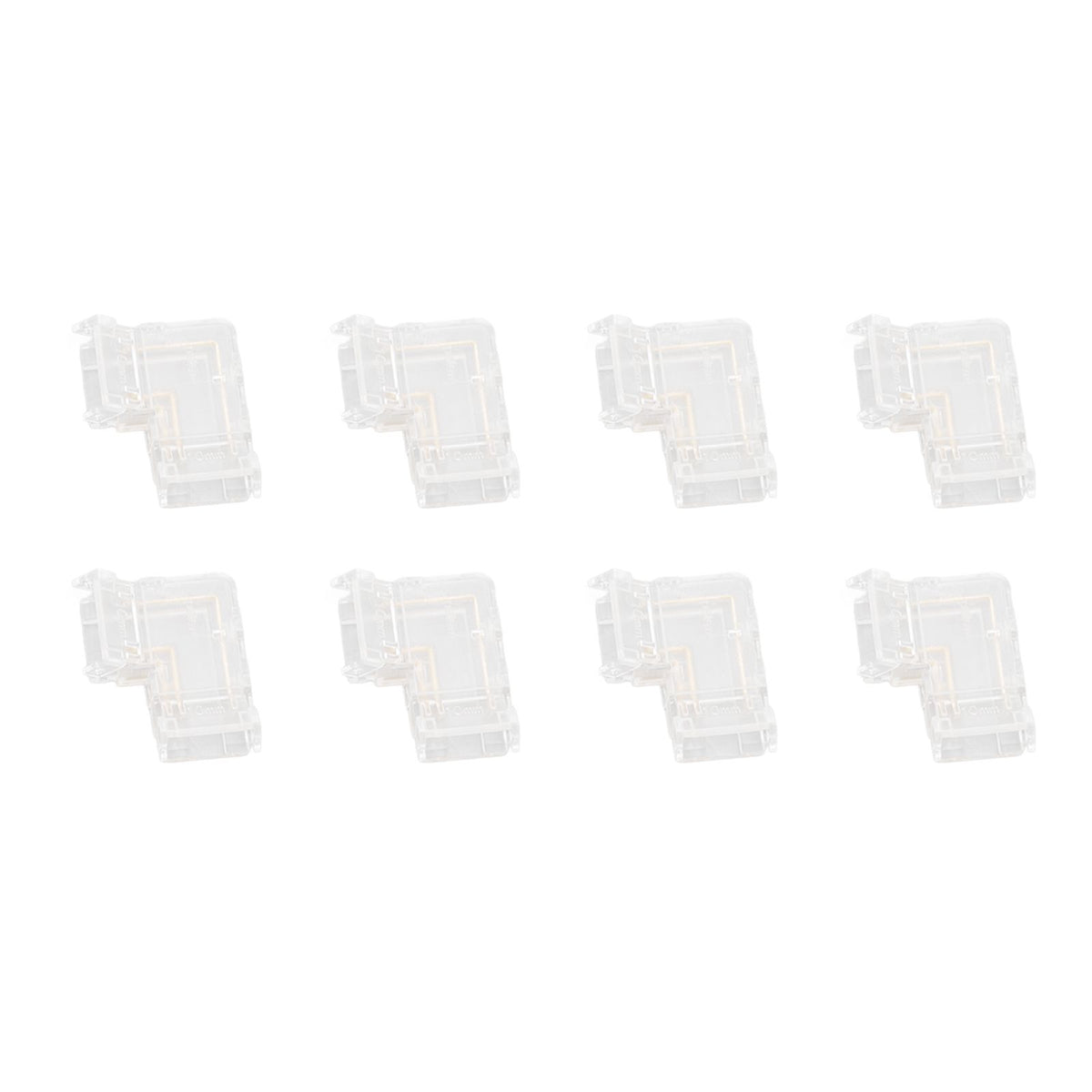 8pcs LED Strip Light Connector Professional Transparent 3Pin L Shaped COB Connector for COB LED Strip Light