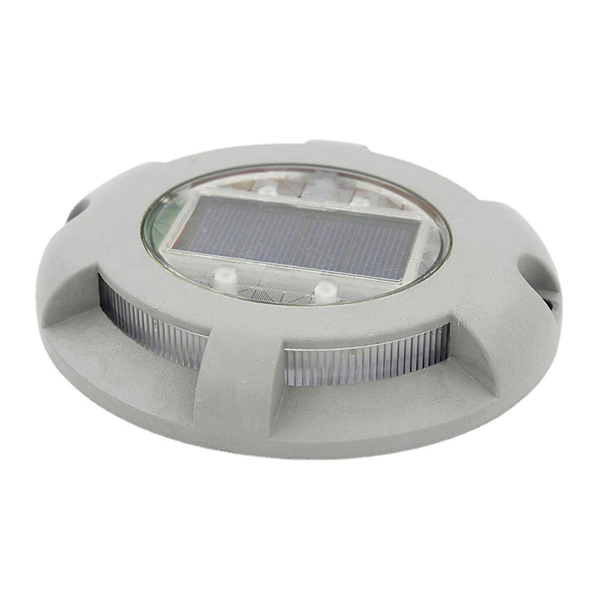 Solar Step Light IP65 Waterproof Round Aluminum Alloy Outdoor LED Stair Lamp for Deck Courtyard Pathway Warm Color