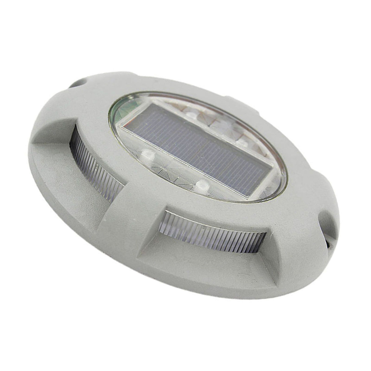 Solar Step Light IP65 Waterproof Round Aluminum Alloy Outdoor LED Stair Lamp for Deck Courtyard Pathway Warm Color