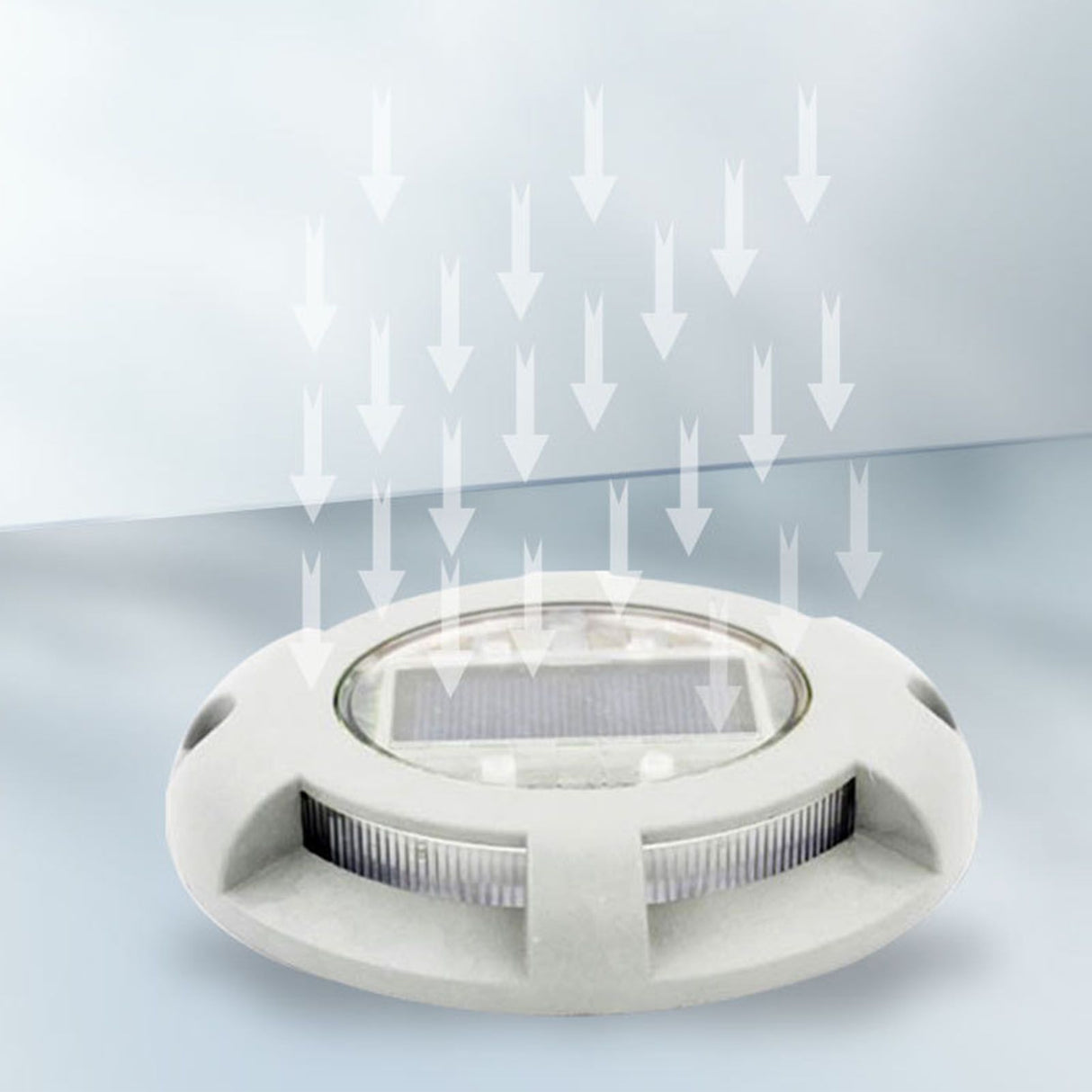 Solar Step Light IP65 Waterproof Round Aluminum Alloy Outdoor LED Stair Lamp for Deck Courtyard Pathway Warm Color