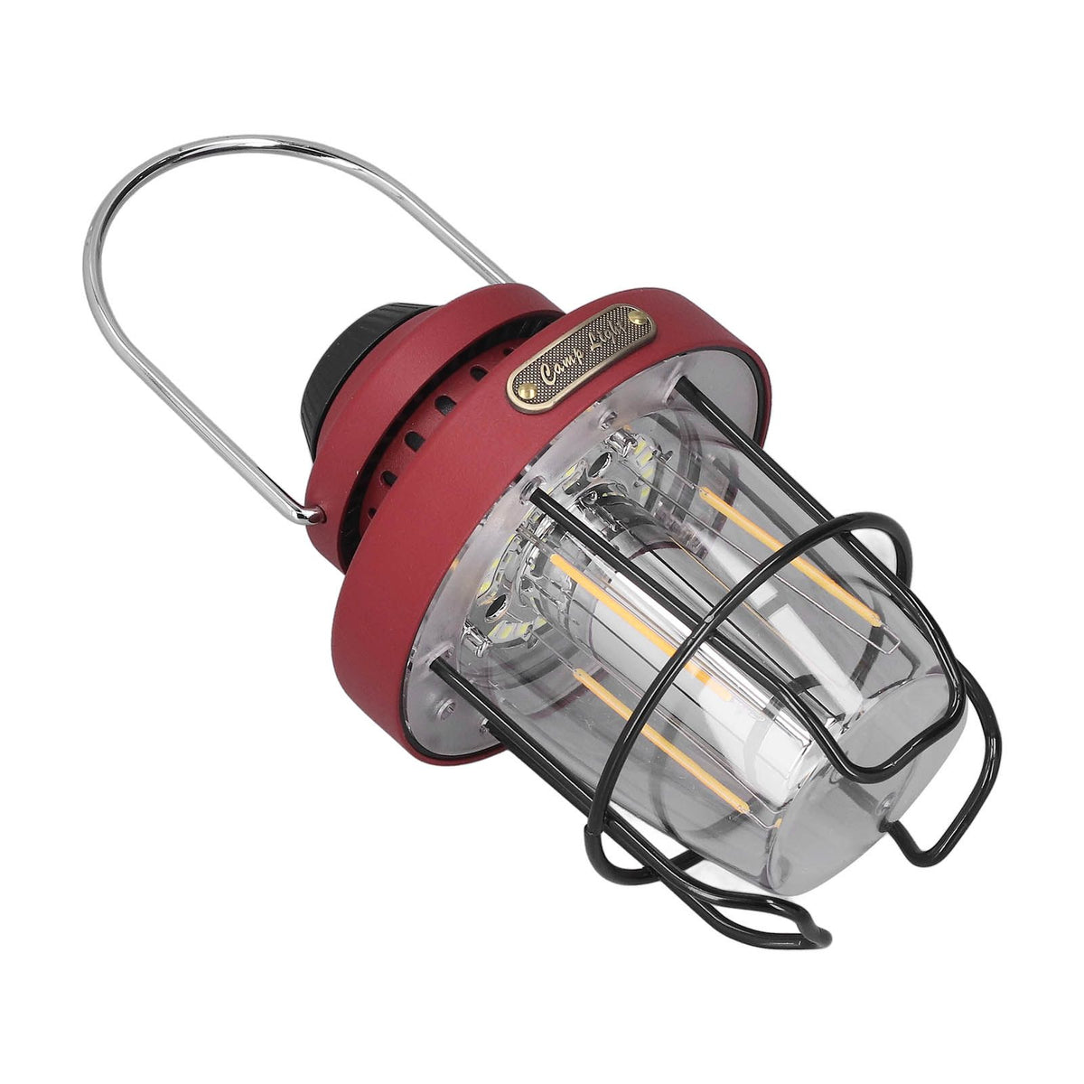 Camping Lantern Retro USB Charging 3 Light Modes IPX4 Waterproof Camping Lights for Outdoor Red