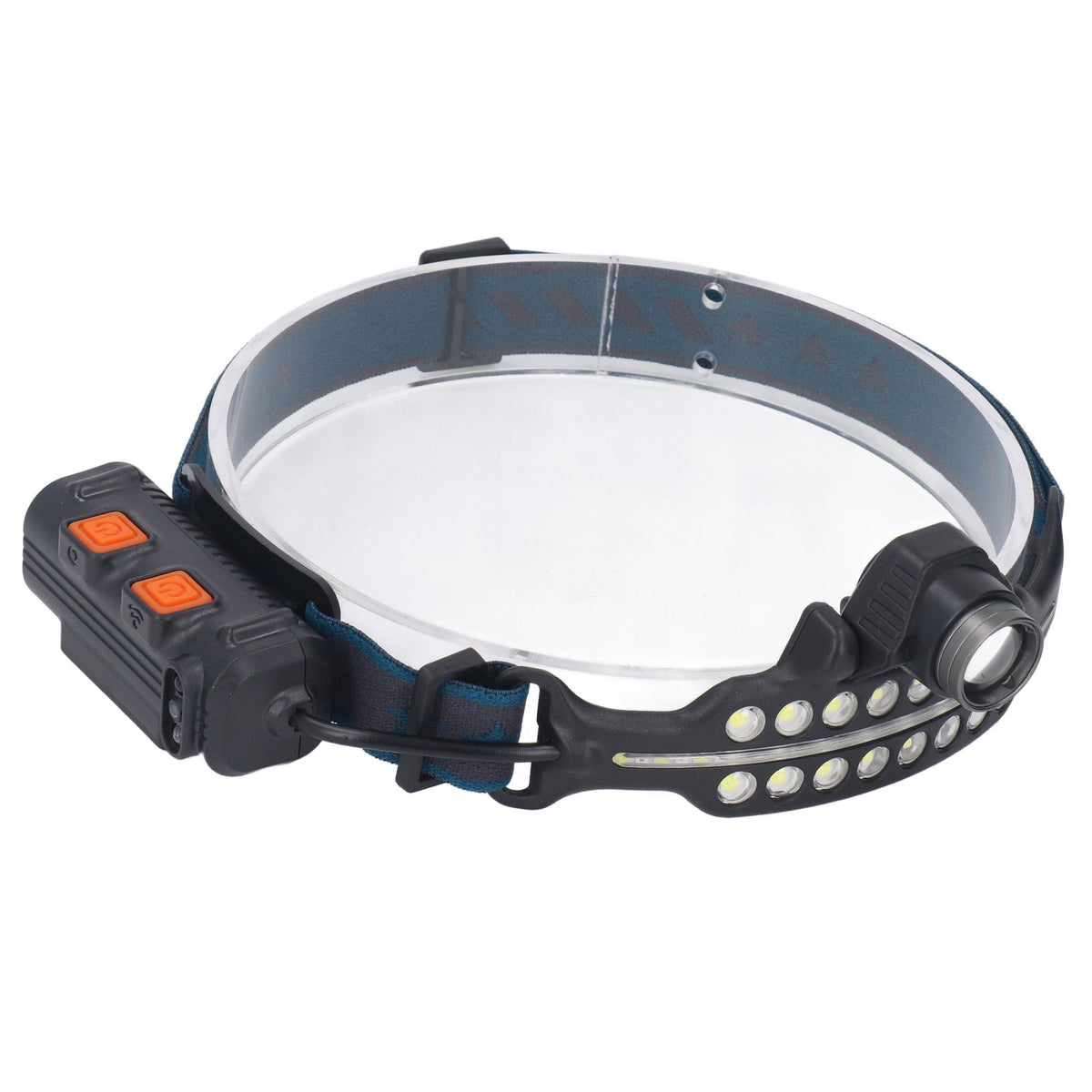 LED Headlamp Induction Type C Charging Red LED Warning Adjustable Head Flashlight for Work Camping