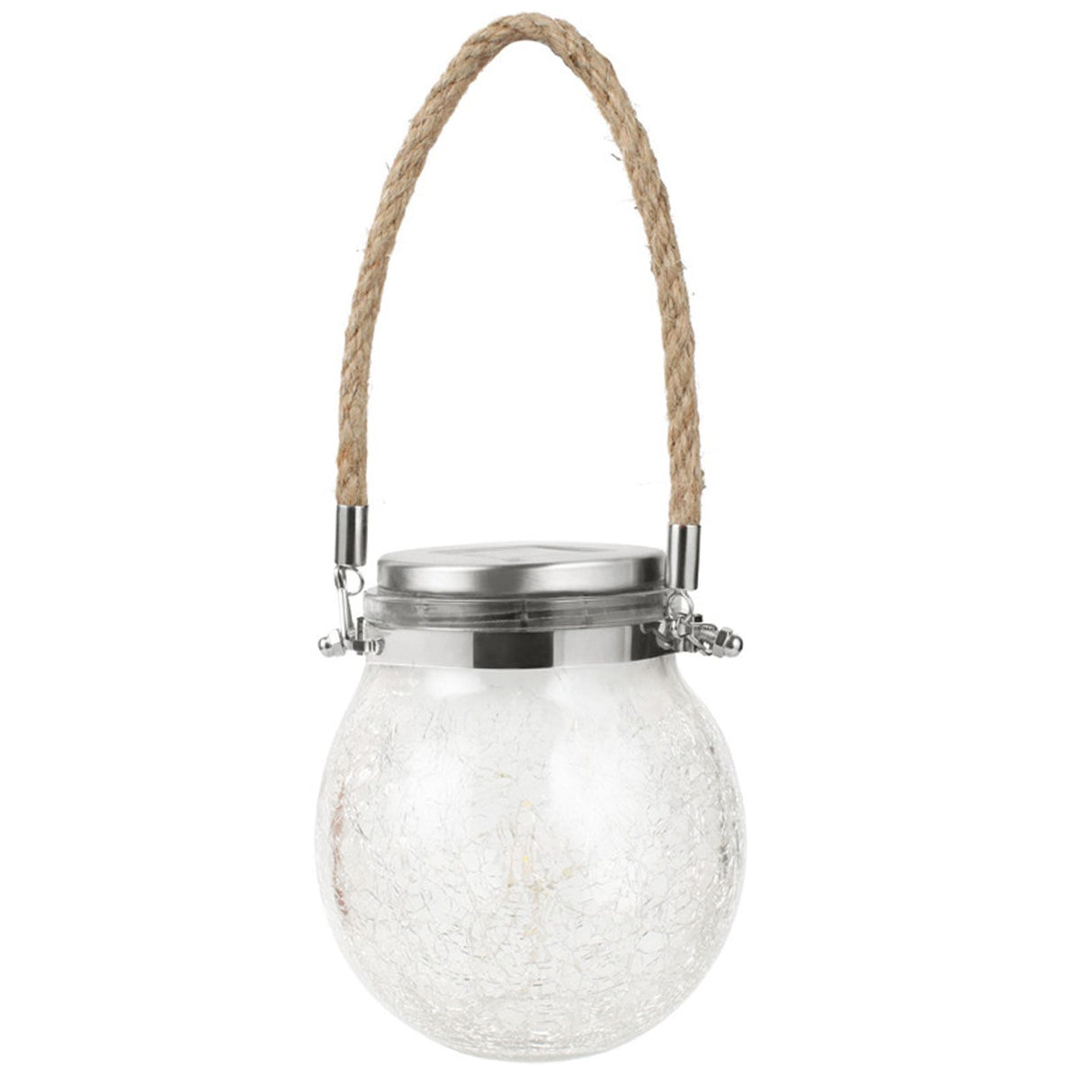 Hanging Solar Light Thickened Crackle Glass Style Waterproof Smar Sensor Hanging Solar Lantern for Garden Yard Pathway