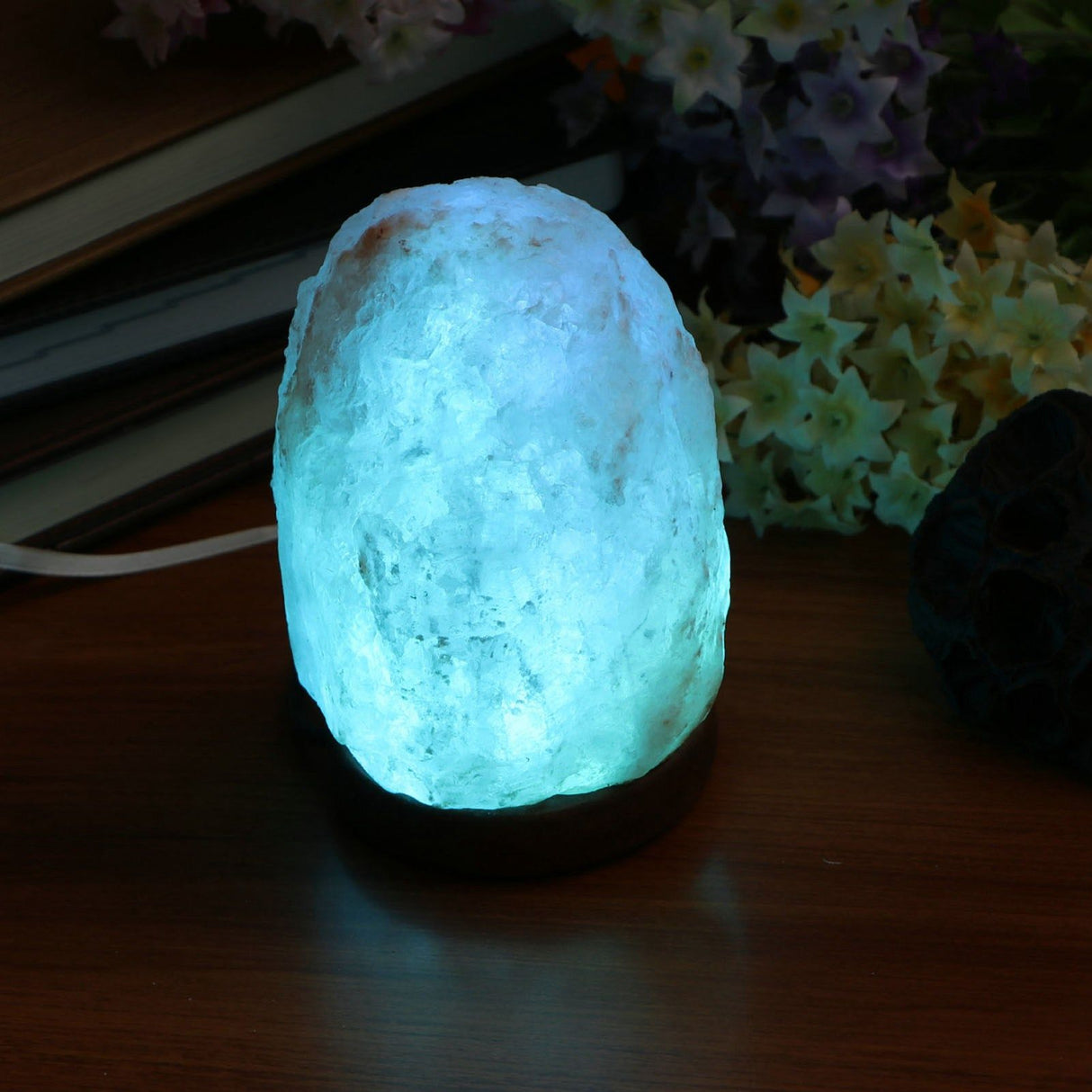 Himalayan Salt Lamp Colorful Changing LED Crystal Salt Lamp USB Power Natural Landscape Light