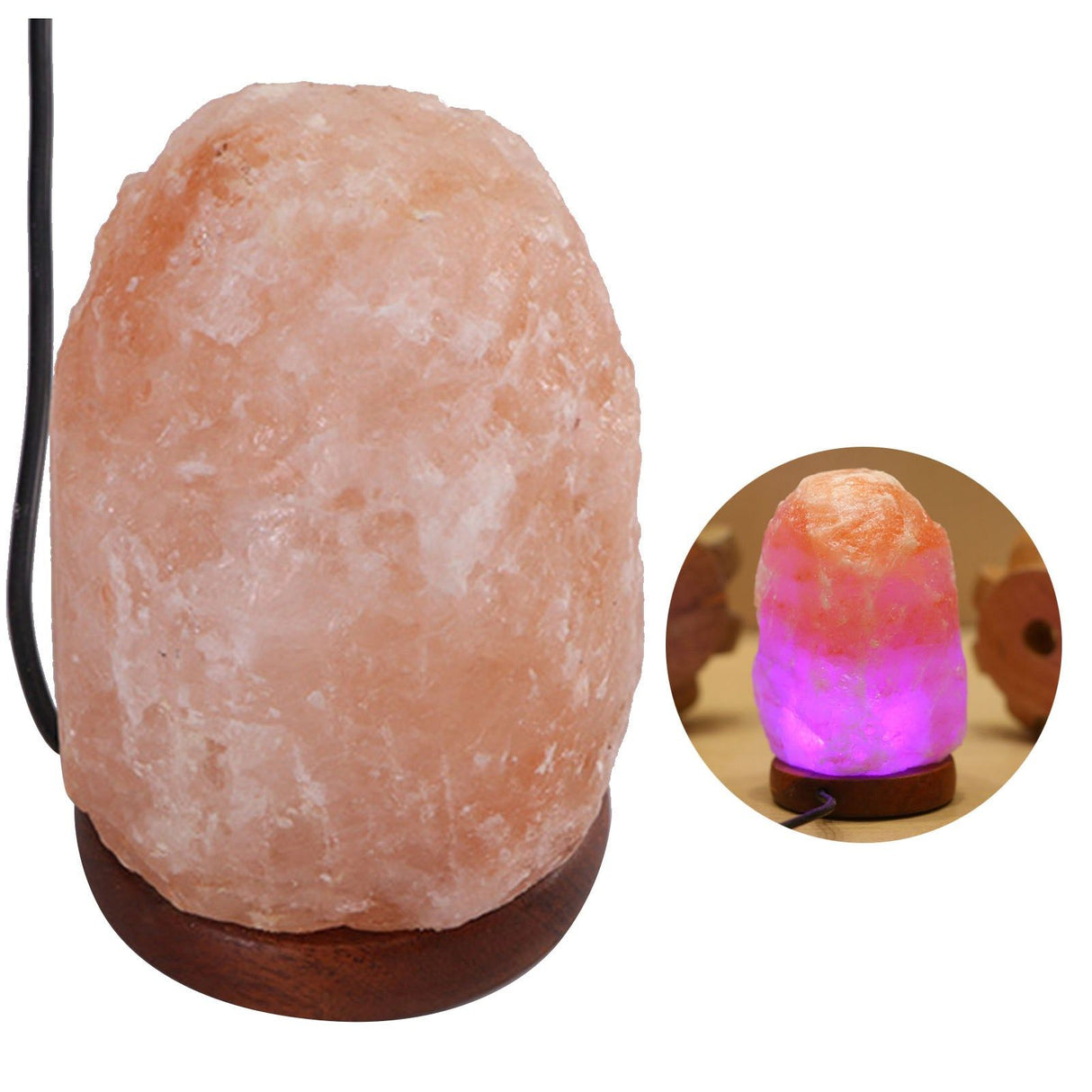 Himalayan Salt Lamp Colorful Changing LED Crystal Salt Lamp USB Power Natural Landscape Light