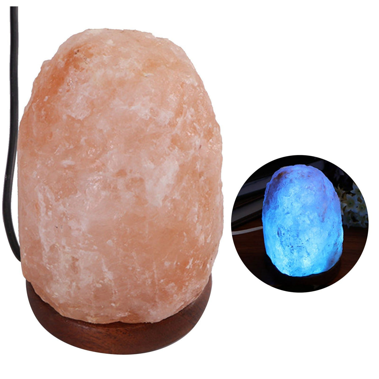 Himalayan Salt Lamp Colorful Changing LED Crystal Salt Lamp USB Power Natural Landscape Light