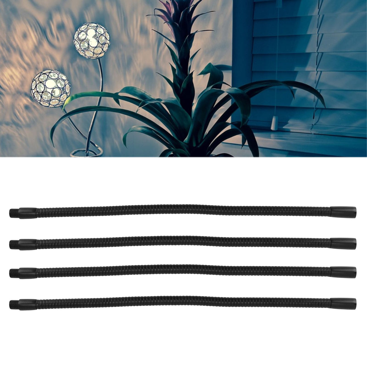 4 Pcs Gooseneck Lamp Hose Aluminium 10mm Caliber Flexible Table Desk Lamp Hose Lighting Fittings 30cm
