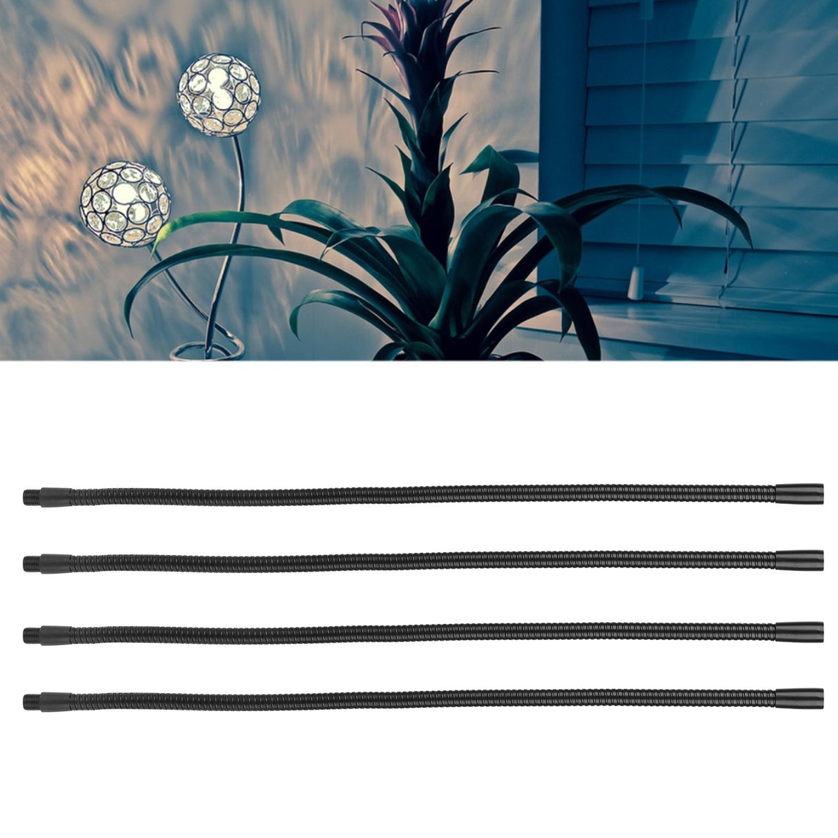 4 Pcs Gooseneck Lamp Hose Aluminium 10mm Caliber Flexible Table Desk Lamp Hose Lighting Fittings 40cm