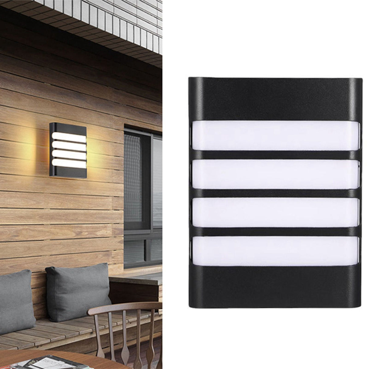 Patio Wall Light Plastic Housing Waterproof Low Power Consumption LED 6500K Wall Mounted Lamp