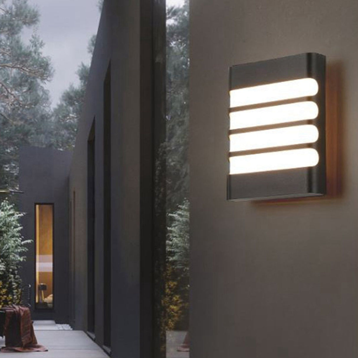Patio Wall Light Plastic Housing Waterproof Low Power Consumption LED 6500K Wall Mounted Lamp
