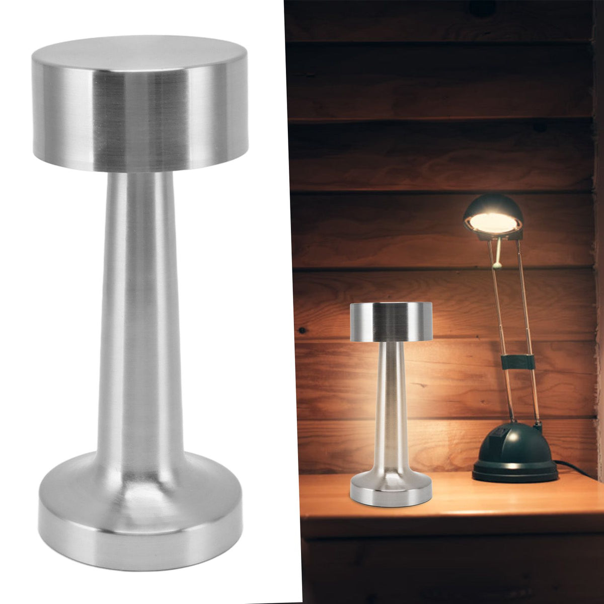 Cordless Table Lamp 3 Gear Dimming Portable Rechargeable 1800mAh Battery Bar Mood Light for Home