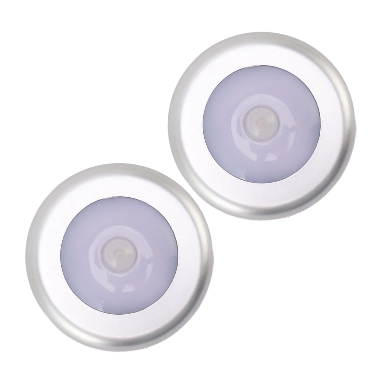 Motion Sensor Night Light Eye Protection Round Small LED Induction Lamp for Closet Drawer Bed Bottom 2pcs White Light