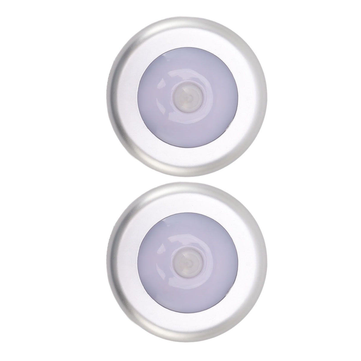 Motion Sensor Night Light Eye Protection Round Small LED Induction Lamp for Closet Drawer Bed Bottom 2pcs White Light