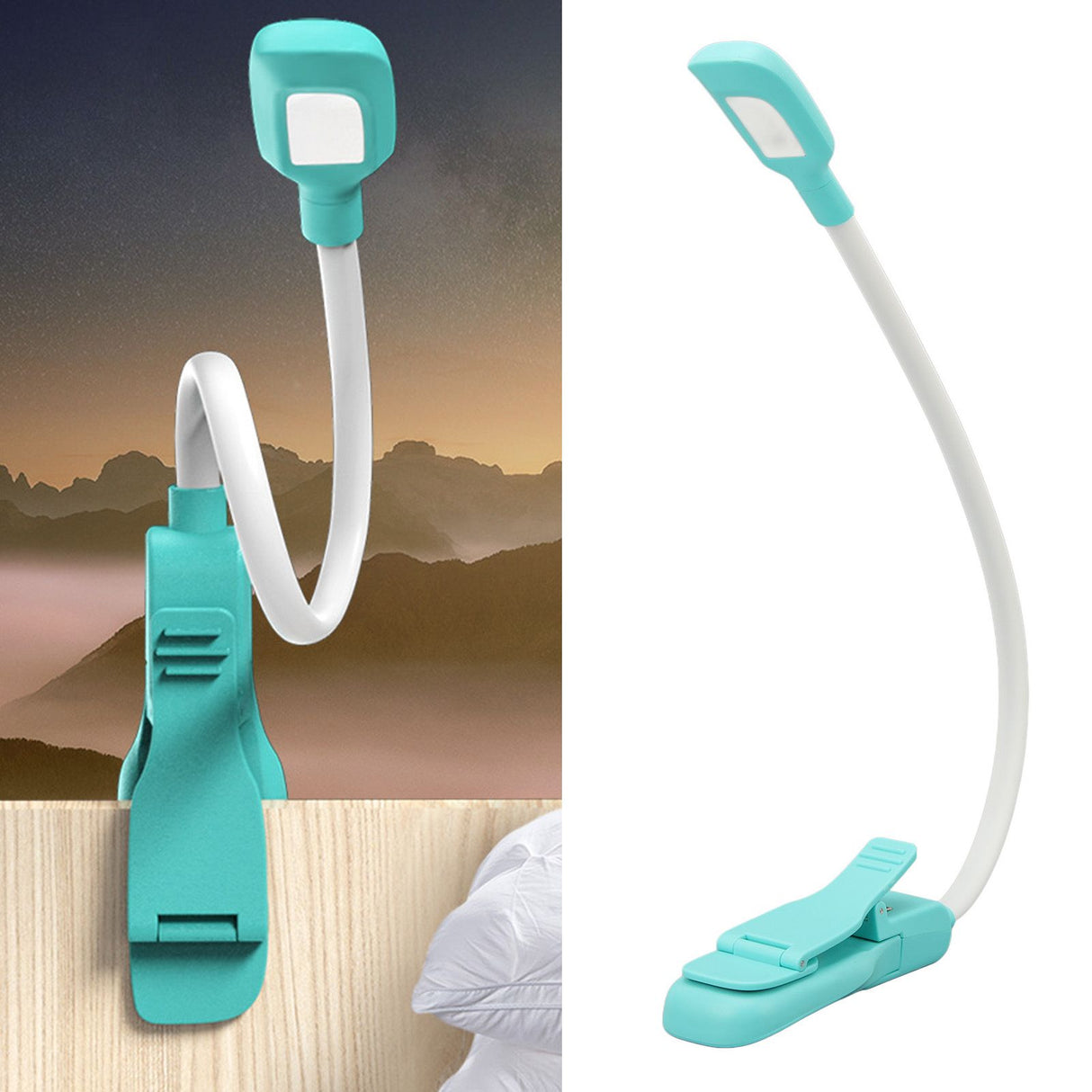 Book Light USB Charging LED Lamp 3 Color Temperature Stepless Dimming Clamp Base Reading Light
