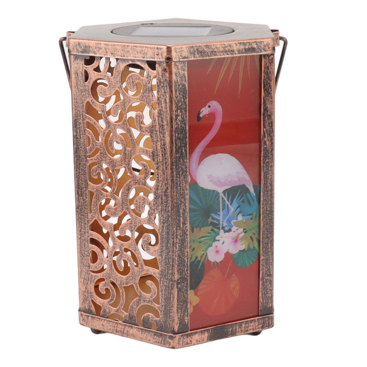 Garden Hanging Lights Waterproof LED Decorative Lighting Hexagonal Bird Pattern Lantern for Home Courtyard