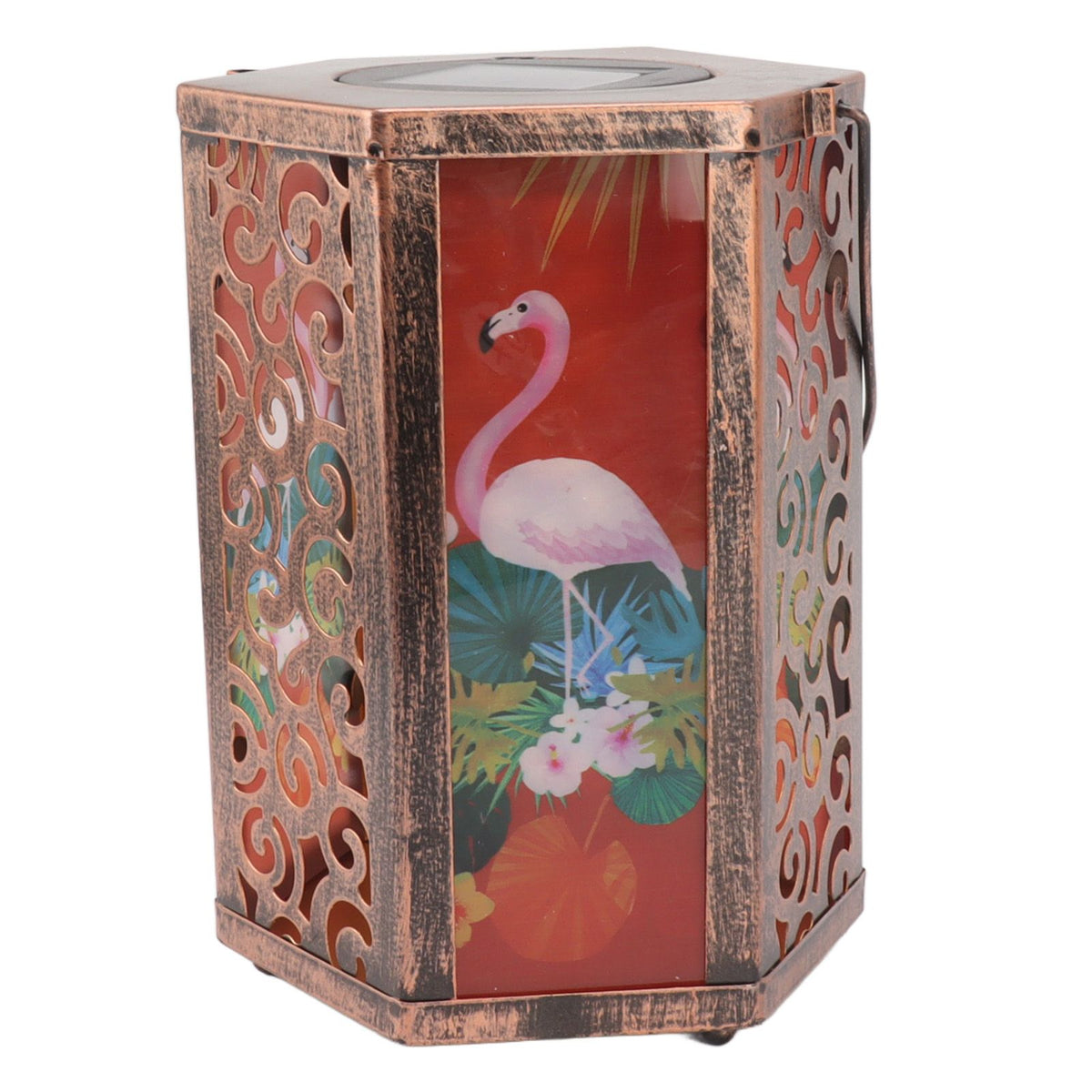 Garden Hanging Lights Waterproof LED Decorative Lighting Hexagonal Bird Pattern Lantern for Home Courtyard