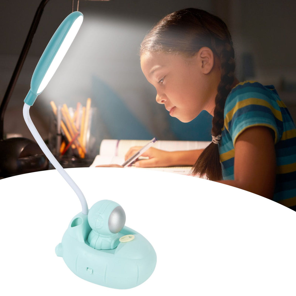 LED Desk Lamp 360° Bendable Eye Protection USB Rechargeable Learning Lamp for Home Bedroom Study