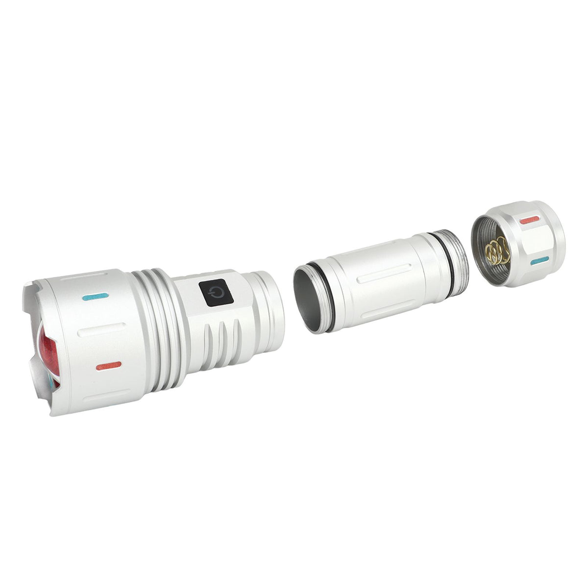 LED Flashlight 10000 Luminous Flux 5 Modes USB Type C Charge Waterproof Camping Flashlight for Hiking Travel Emergency