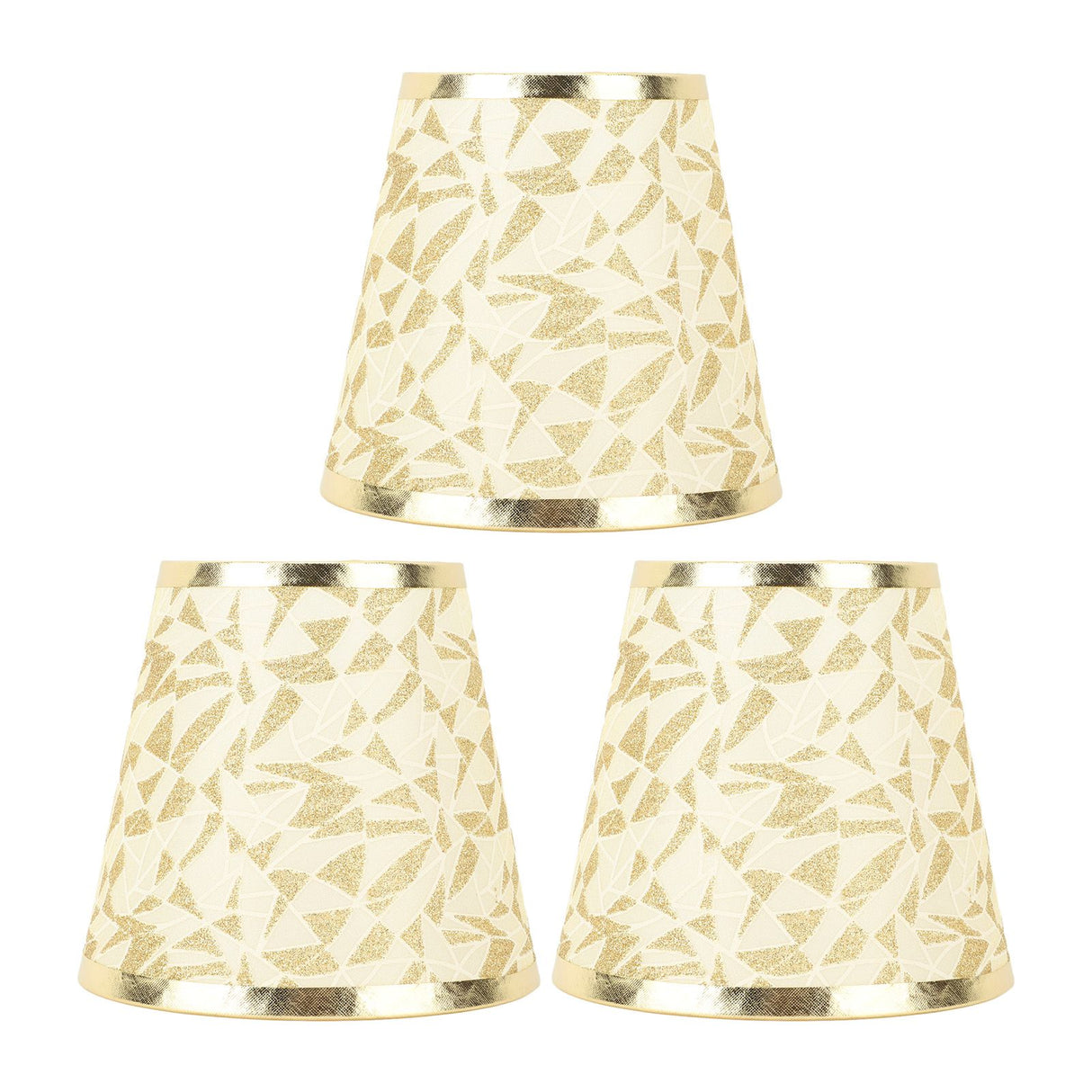 Cloth Lampshade Clip On Design Modern Barrel Fabric Lamp Shades for E14 Bulb Chandelier Wall Lamp 3pcs Gold