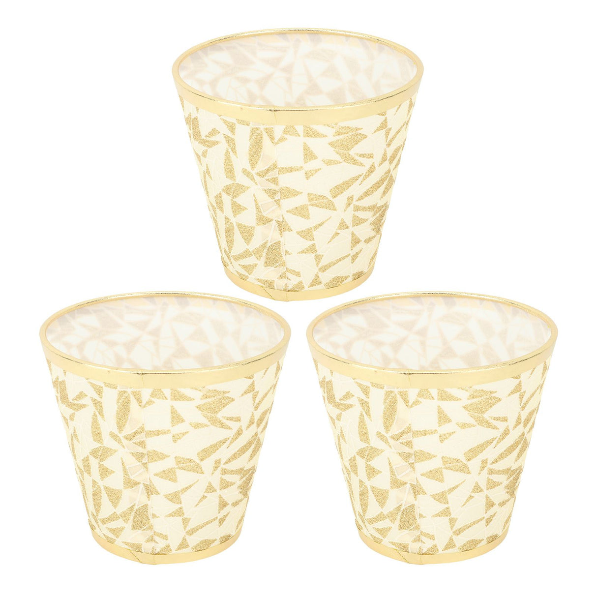 Cloth Lampshade Clip On Design Modern Barrel Fabric Lamp Shades for E14 Bulb Chandelier Wall Lamp 3pcs Gold