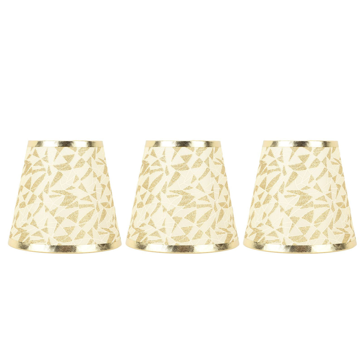 Cloth Lampshade Clip On Design Modern Barrel Fabric Lamp Shades for E14 Bulb Chandelier Wall Lamp 3pcs Gold
