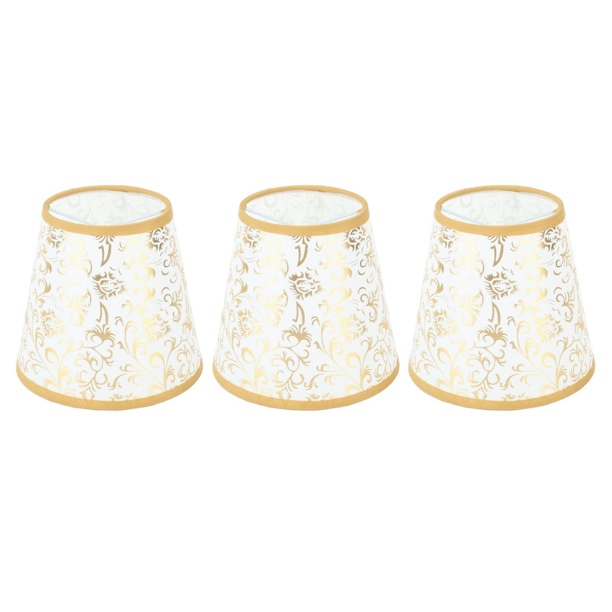 Cloth Lampshade Clip On Installation Modern Fabric Lamp Shades for E14 Bulb Chandelier Table Lamp 3pcs Gold
