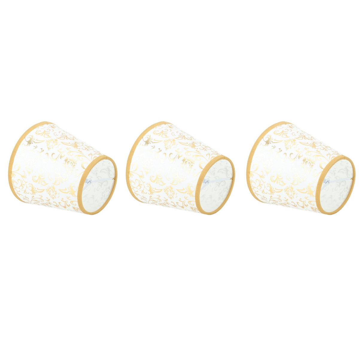 Cloth Lampshade Clip On Installation Modern Fabric Lamp Shades for E14 Bulb Chandelier Table Lamp 3pcs Gold