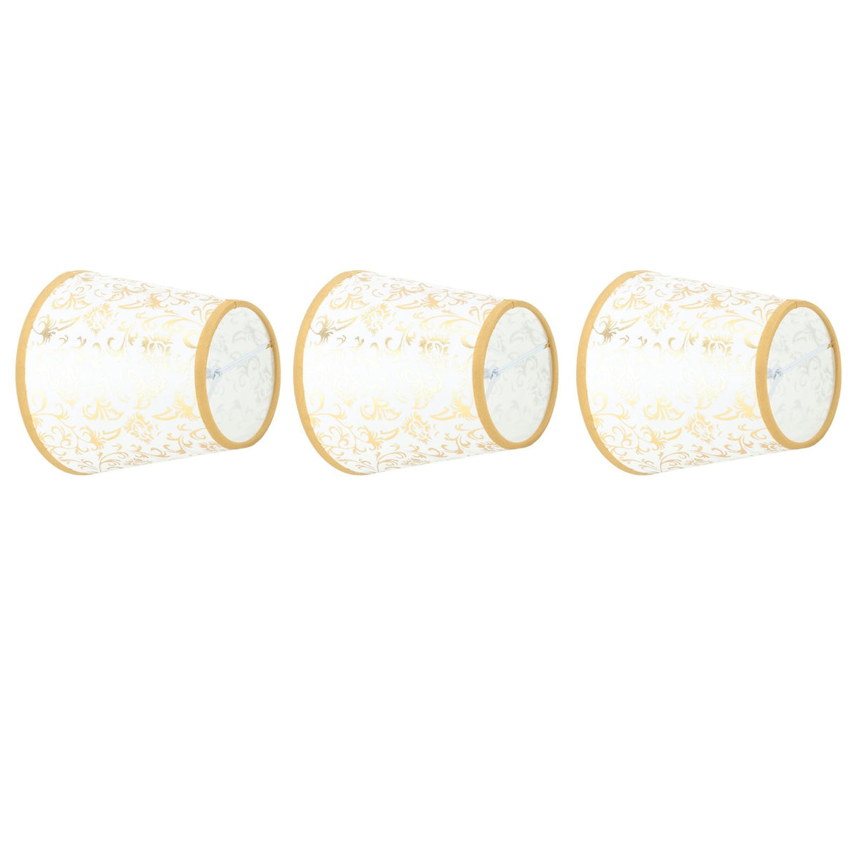 Cloth Lampshade Clip On Installation Modern Fabric Lamp Shades for E14 Bulb Chandelier Table Lamp 3pcs Gold