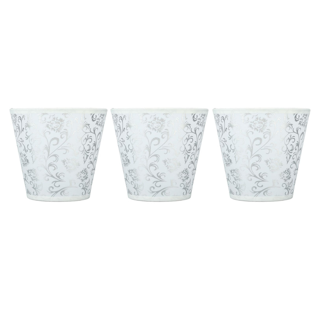 Cloth Lampshade Clip On Installation Modern Fabric Lamp Shades for E14 Bulb Chandelier Table Lamp 3pcs Silver