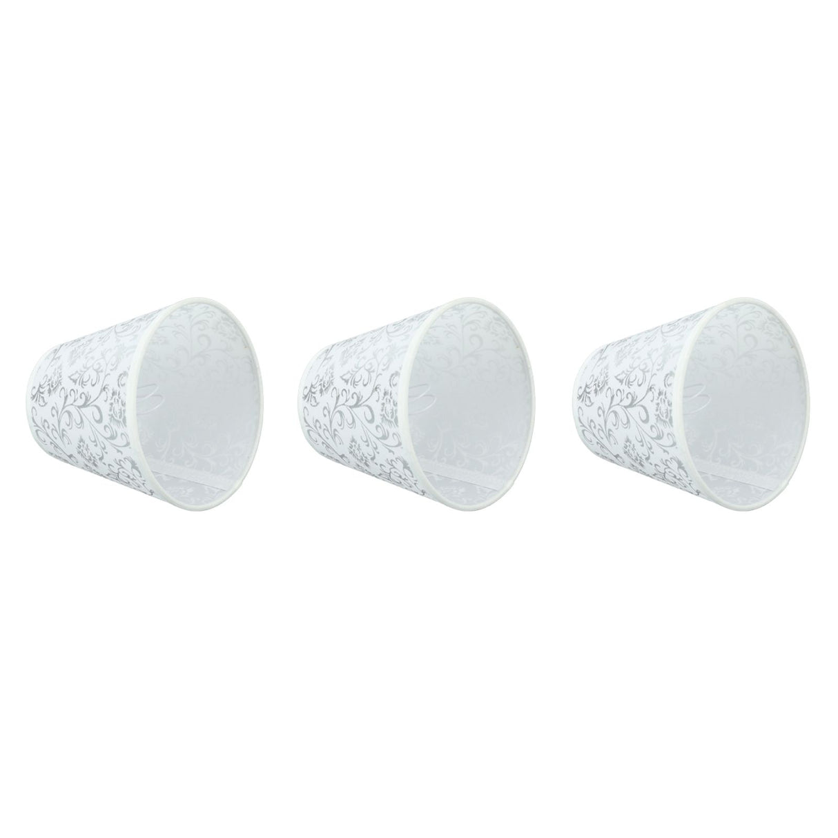 Cloth Lampshade Clip On Installation Modern Fabric Lamp Shades for E14 Bulb Chandelier Table Lamp 3pcs Silver