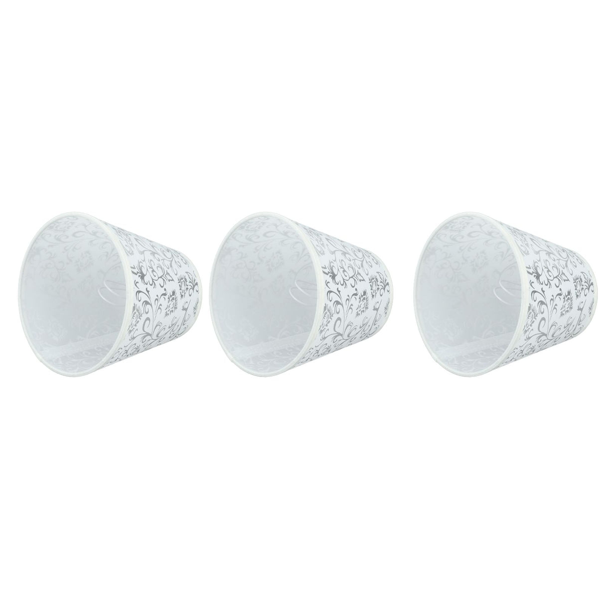 Cloth Lampshade Clip On Installation Modern Fabric Lamp Shades for E14 Bulb Chandelier Table Lamp 3pcs Silver