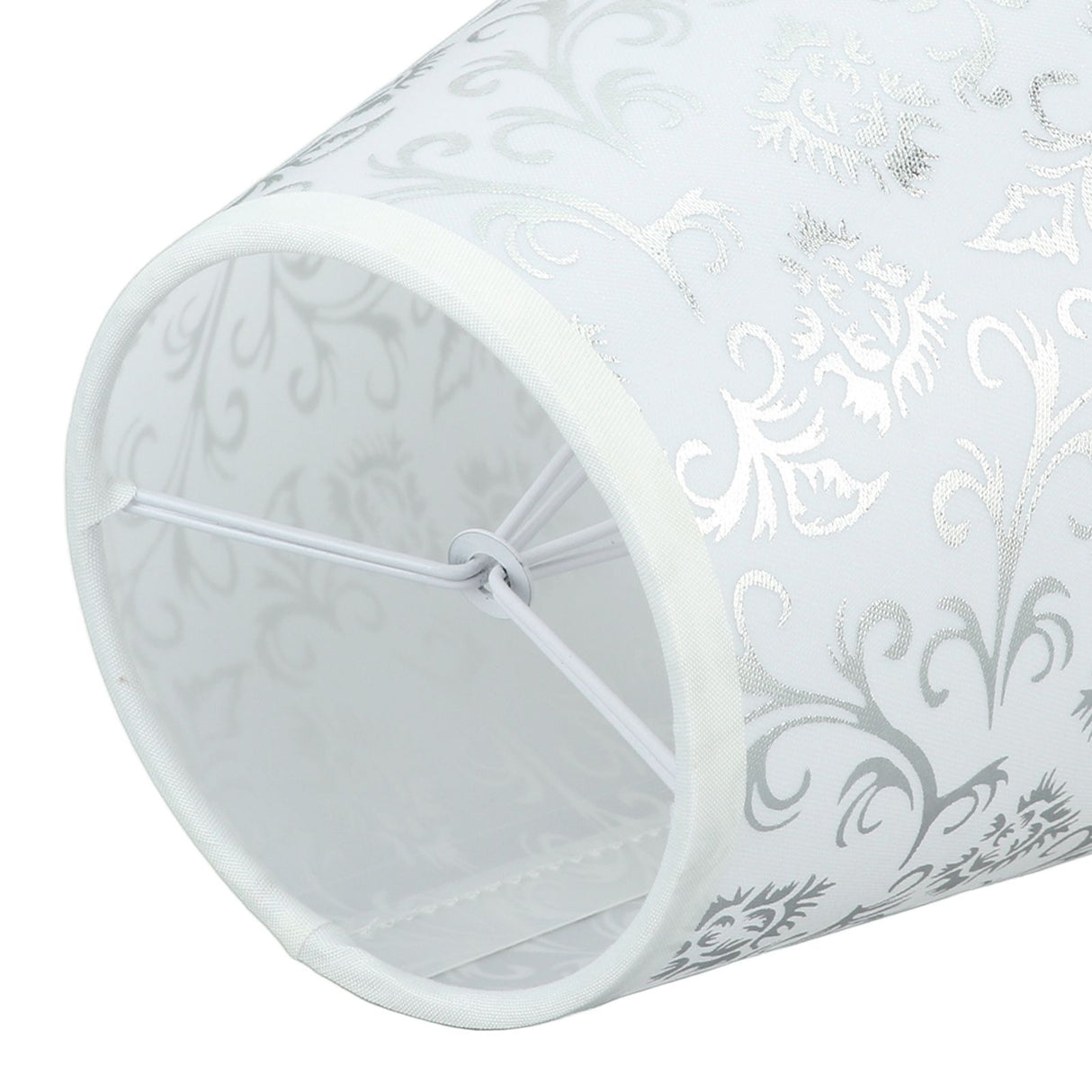 Cloth Lampshade Clip On Installation Modern Fabric Lamp Shades for E14 Bulb Chandelier Table Lamp 3pcs Silver