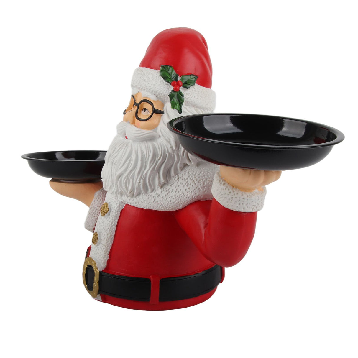 Christmas Snowman Treats Holder Santa Holding Tray Fruit Bowl Rack Resin Home Party Food Snack Storage Rack