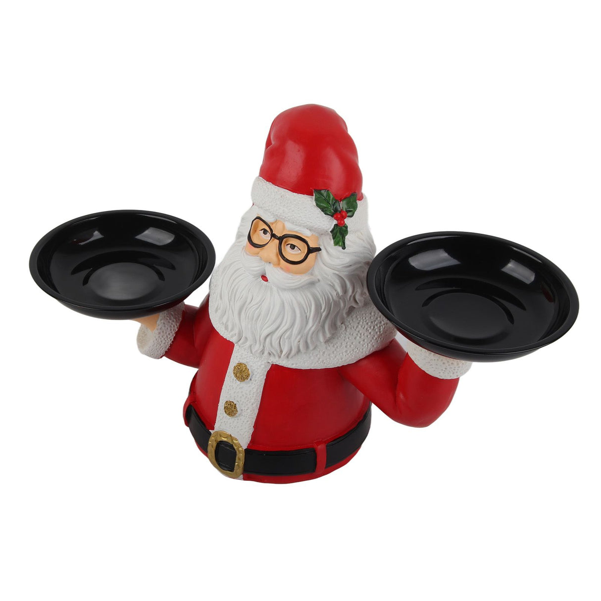 Christmas Snowman Treats Holder Santa Holding Tray Fruit Bowl Rack Resin Home Party Food Snack Storage Rack