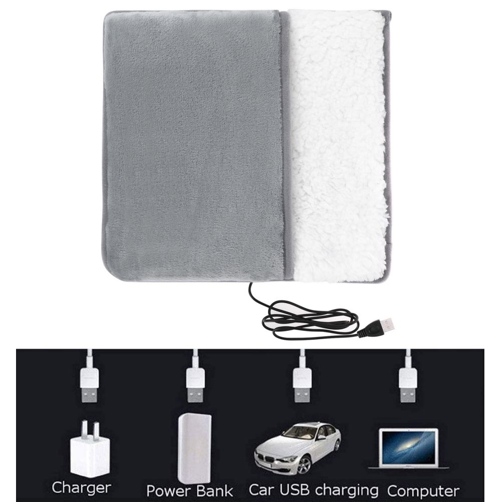 Winter USB Foot Warmer Built In Heater Fast Heating Safe Start Warm Foot Cover Feet Heating Pad Warmer Massager Washable