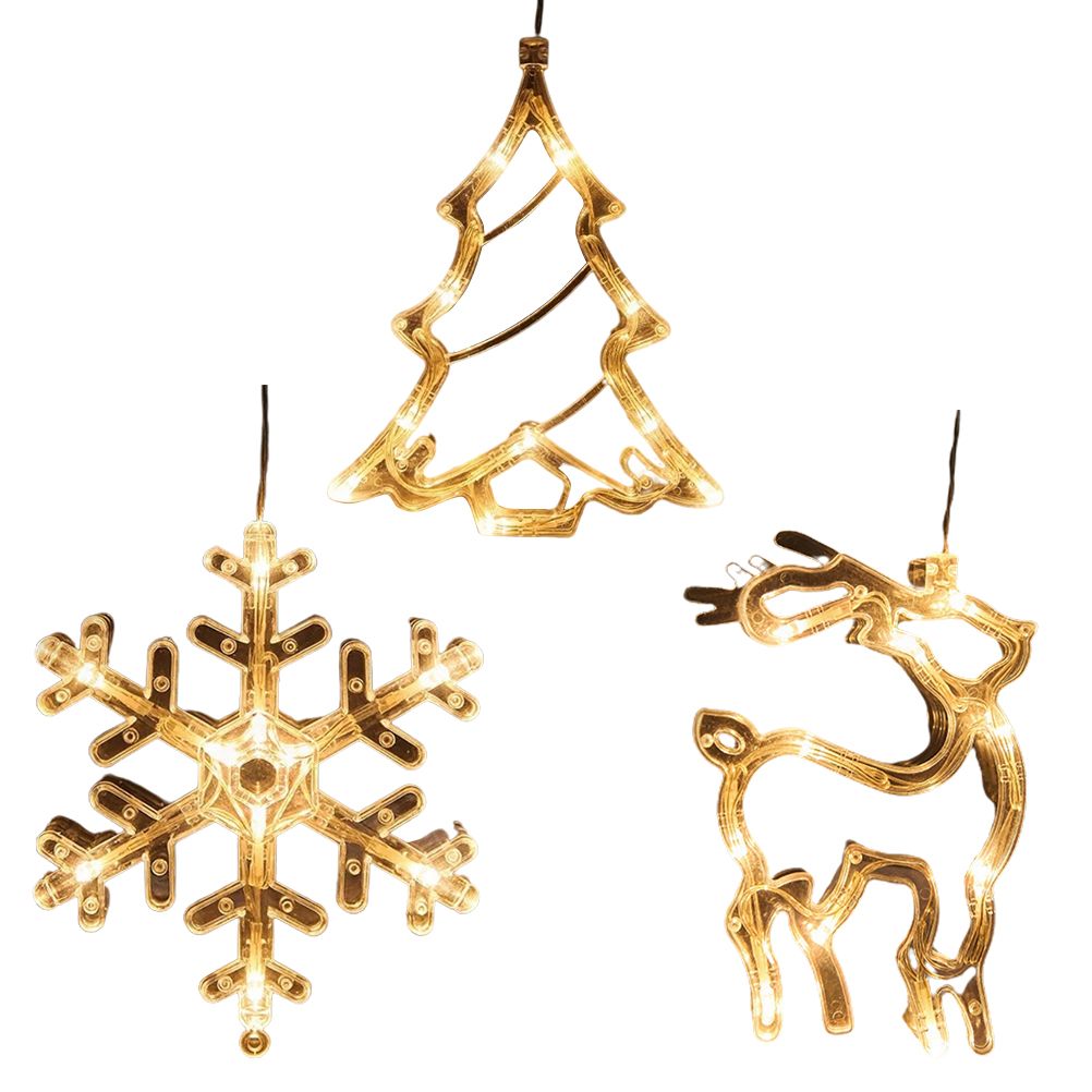 LED Christmas Lights Window Suction Cup Chandelier Lamp Decorative Curtain Lights Decor Christmas Decoration