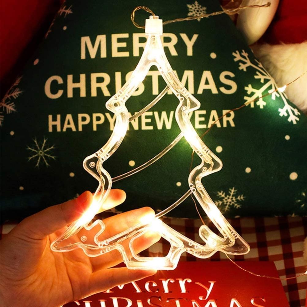 LED Christmas Lights Window Suction Cup Chandelier Lamp Decorative Curtain Lights Decor Christmas Decoration