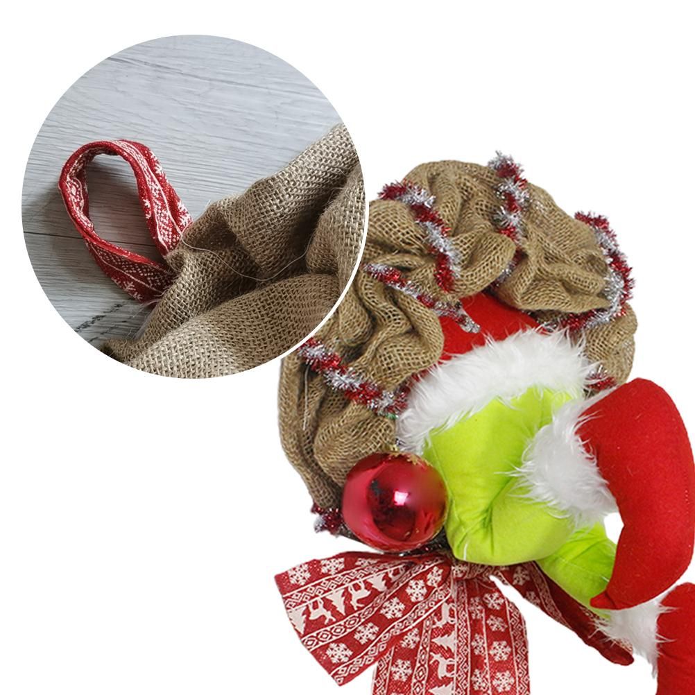 Christmas Thief Stole Wreath Christmas Decorations Christmas Burlap Garland for Doors Windows and Walls
