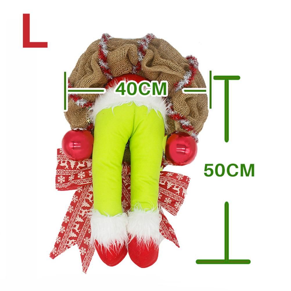 Christmas Thief Stole Wreath Christmas Decorations Christmas Burlap Garland for Doors Windows and Walls