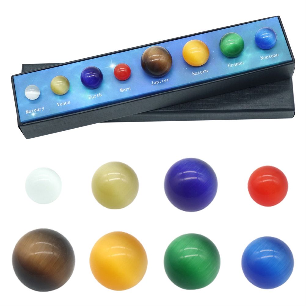Opal Eight Planets Universe System Planets Popular Science Planet Set Educational Ornaments For Kids Teens Ore Gift