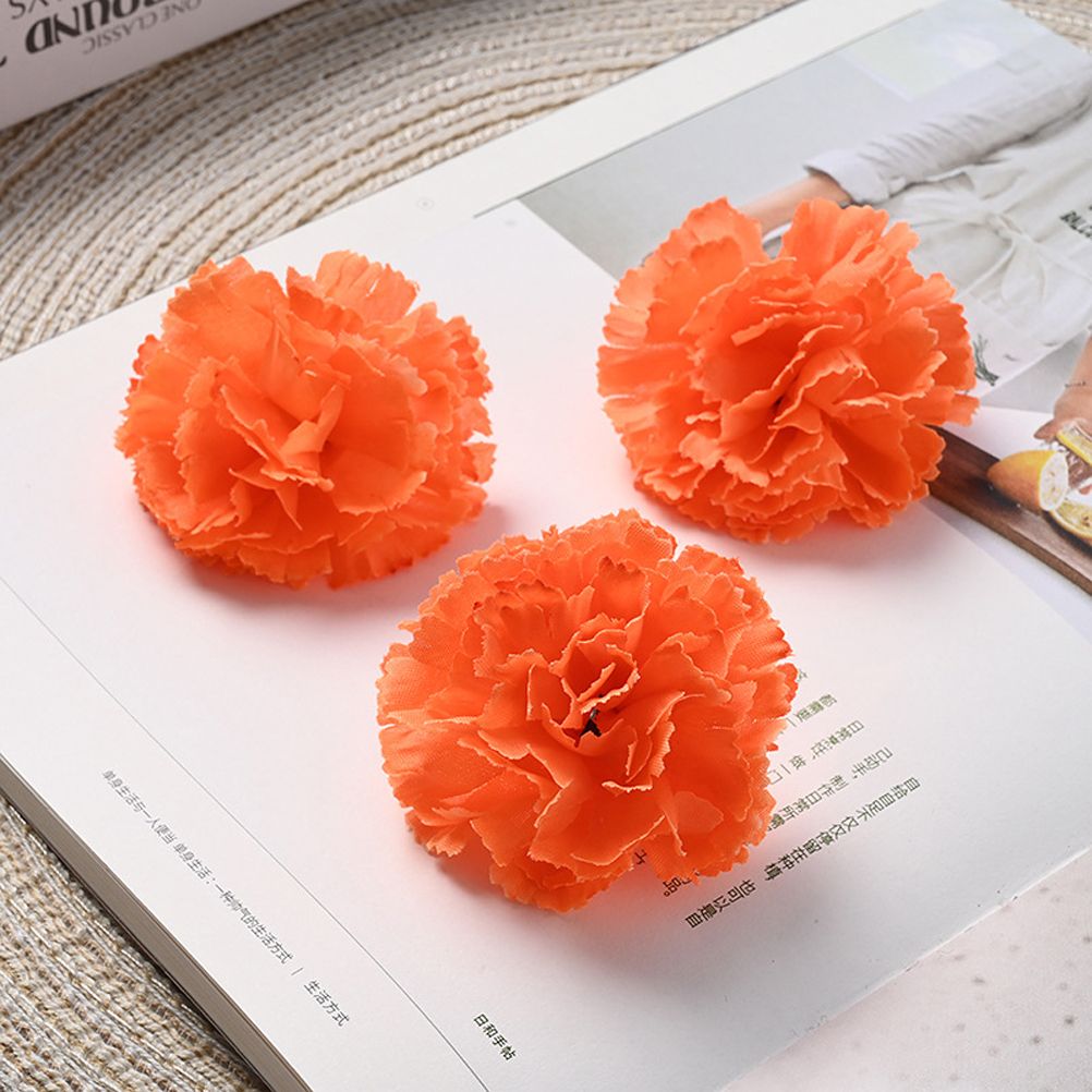 50Pcs Marigold Artificial Flower for Diwali Home Decor DIY Wreath Garland Craft Wedding Party Decoration