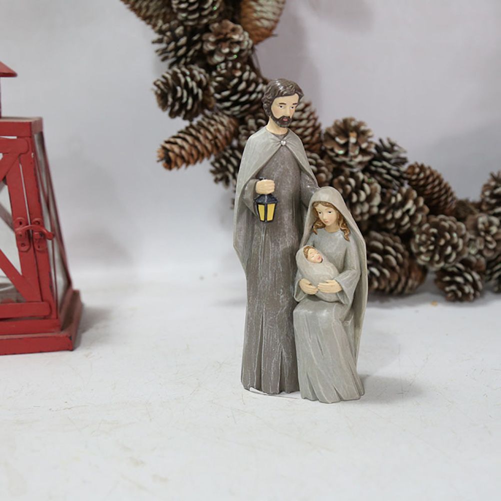 Christmas Nativity Figures Ornaments Resin Craft Traditional Nativity Scene Figures Resin Figures Statue Christ Birth of Jesus Ornaments