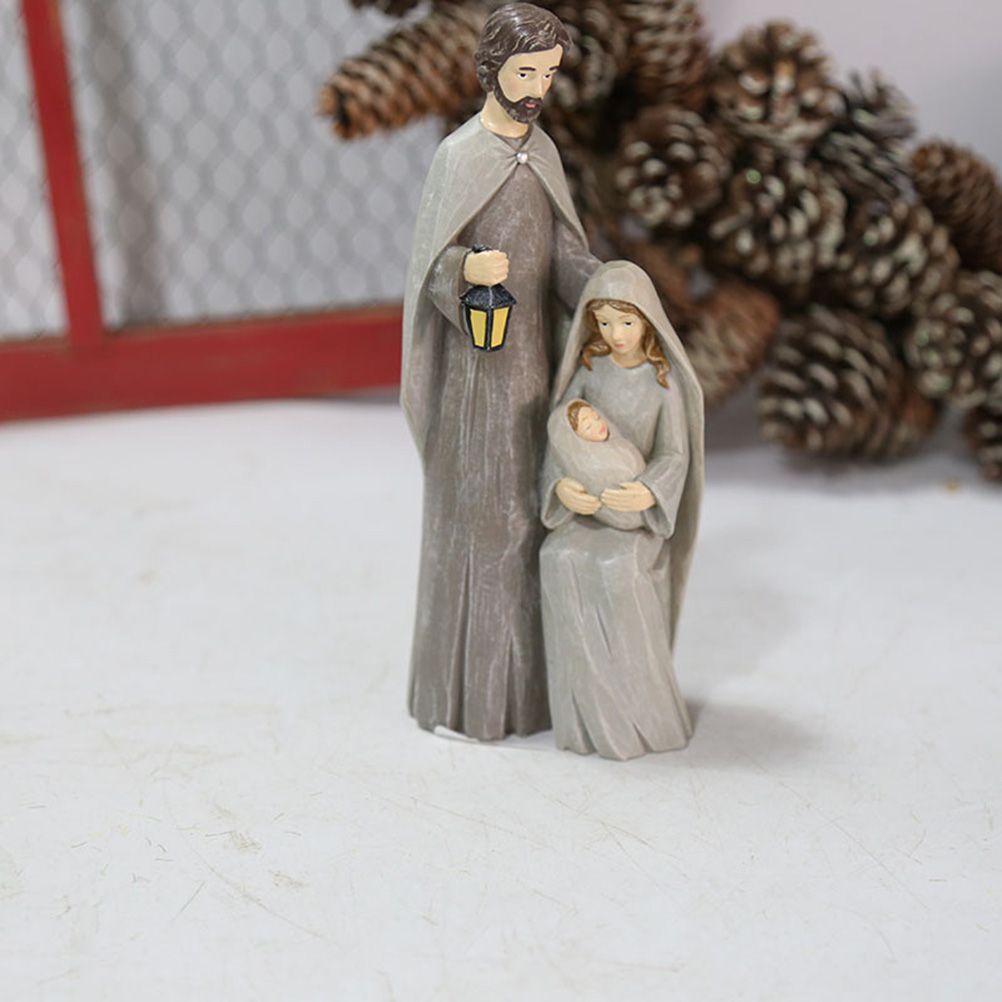 Christmas Nativity Figures Ornaments Resin Craft Traditional Nativity Scene Figures Resin Figures Statue Christ Birth of Jesus Ornaments